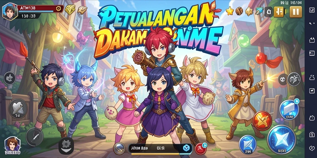 Screenshot dari gameplay <strong>ATM138</strong> menampilkan pertempuran karakter anime yang menegangkan.