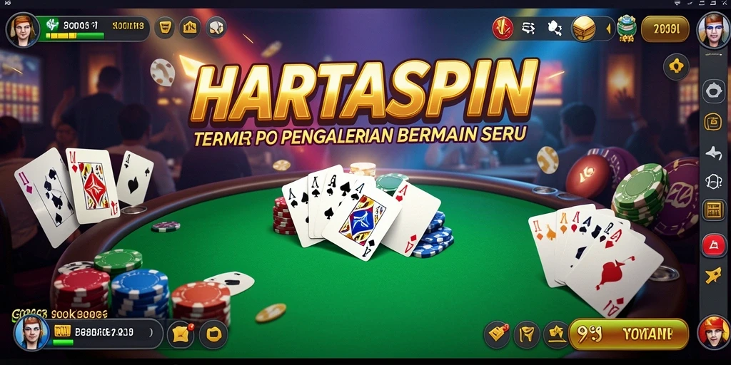 Tampilan gameplay HARTASPIN yang seru dan menarik di poker.