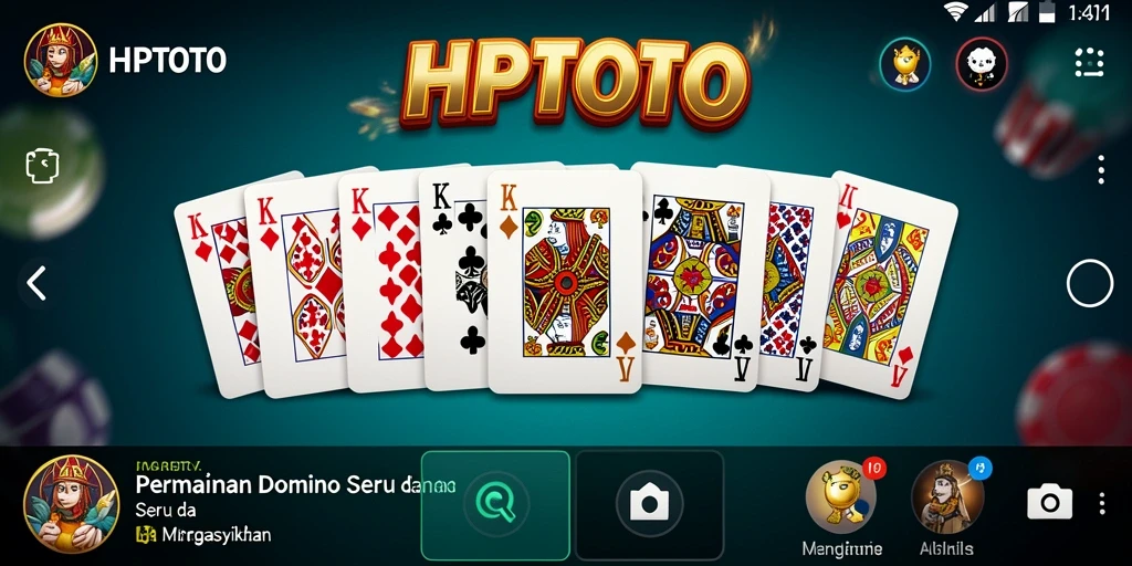 Tampilan gameplay HPTOTO yang menampilkan suasana seru permainan Domino.