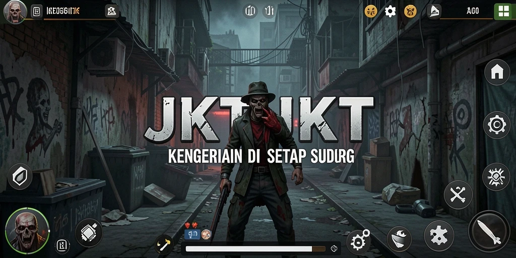 Screenshot JKTJKT menampilkan suasana mencekam dalam gameplay.