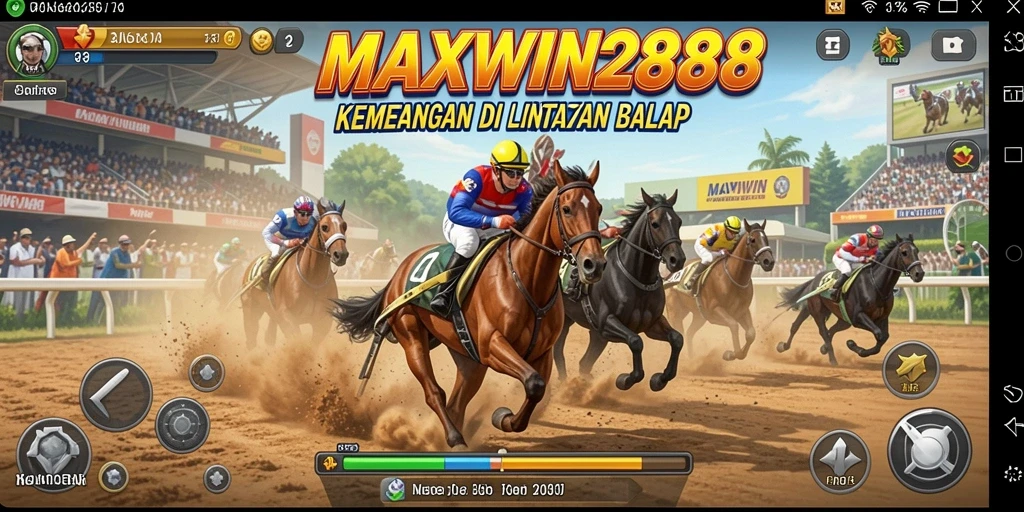 Tampilan gameplay seru dari MAXWIN288 menampilkan balapan motor yang mendebarkan.