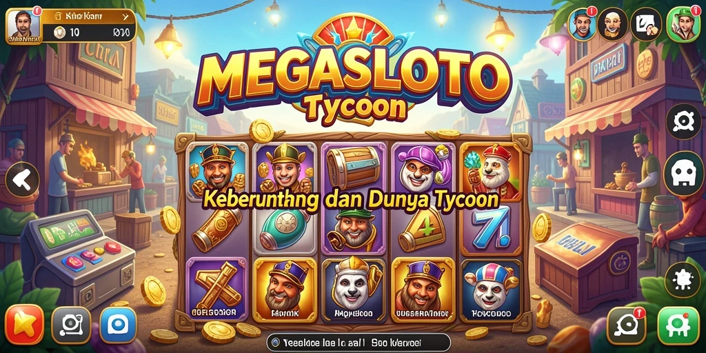 Tampilan gameplay seru di MEGASLOTO dengan elemen Tycoon yang menantang.
