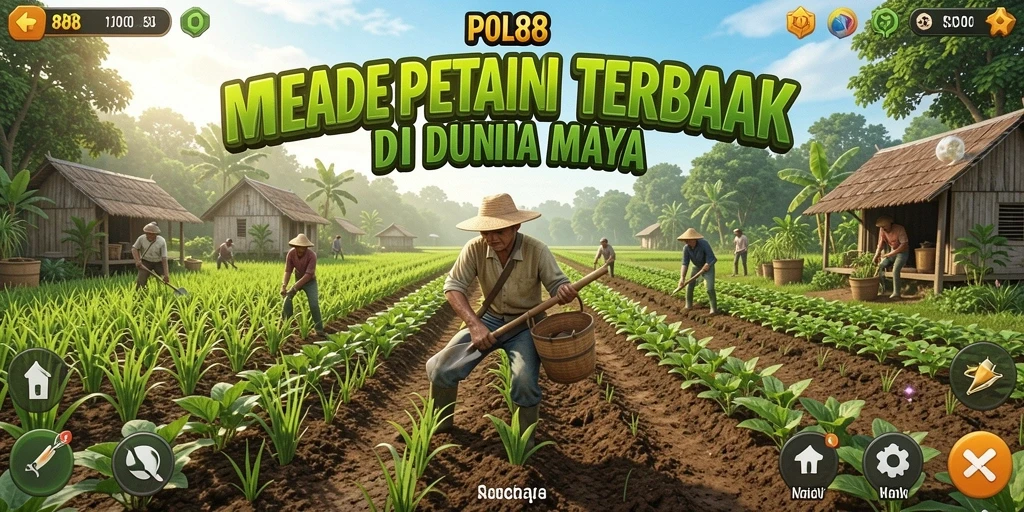 Tangkapan layar gameplay POL88 yang menunjukkan aktivitas bertani.