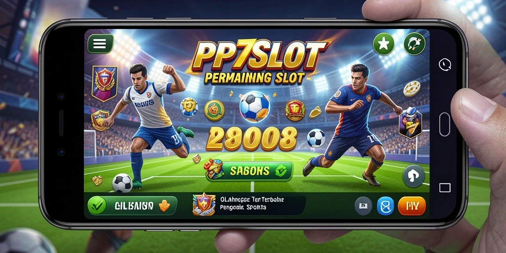 Tangkapan layar utama PP7SLOT menunjukkan gameplay seru dengan tema olahraga.