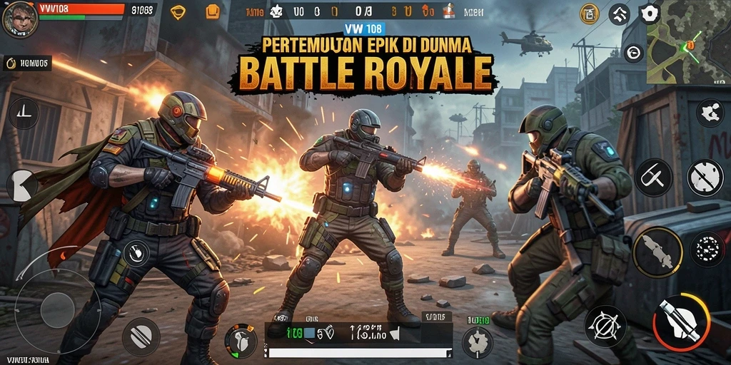 Gameplay intens dan seru di pertempuran Battle Royale VW108.