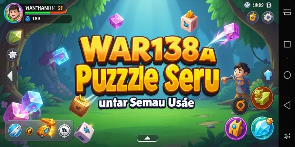Tampilan gameplay puzzle yang menarik dan penuh warna.