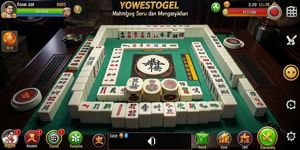 Tampilan gameplay seru dari YOWESTOGEL dengan ubin Mahjong.