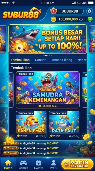 Antarmuka user-friendly aplikasi subur88.